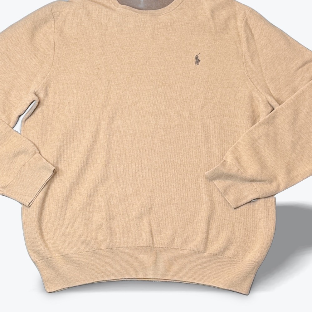 Polo Ralph Lauren Crewneck Sweater Mens XXL Pima Cotton Embroidered Brown Preppy